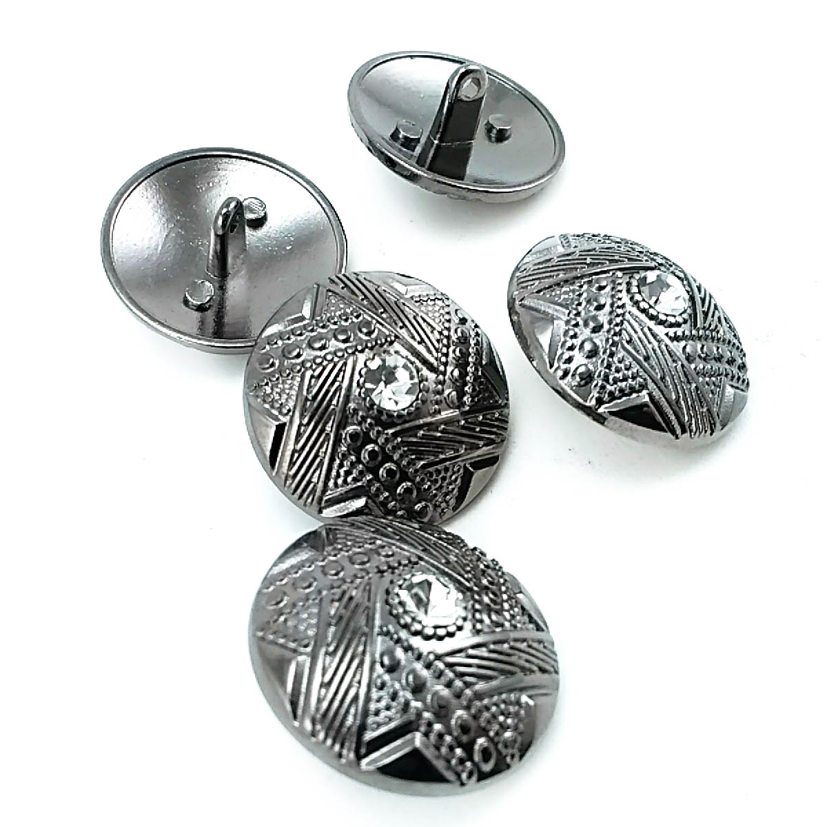 27 mm Rhinestone / Crystal Detail Rhinestone / Crystal Button front and detail view