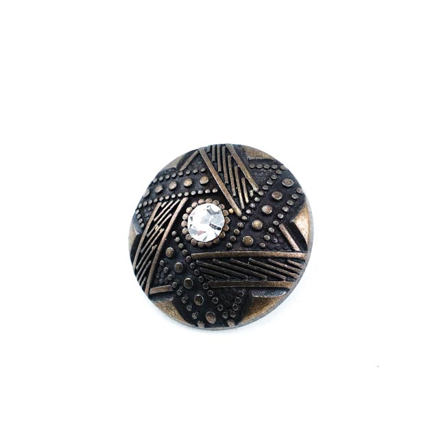 27 mm Rhinestone / Crystal Detail Rhinestone / Crystal Button front and detail view