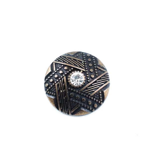 27 mm Rhinestone / Crystal Detail Rhinestone / Crystal Button front and detail view