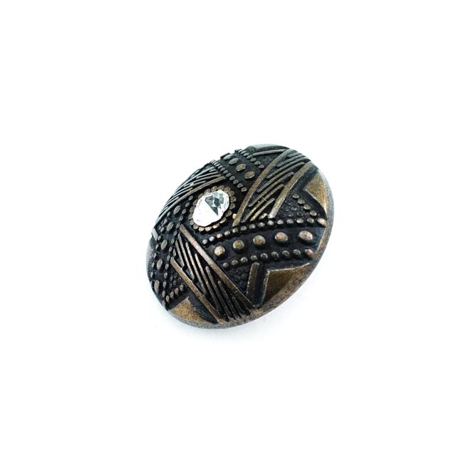 27 mm Rhinestone / Crystal Detail Rhinestone / Crystal Button front and detail view