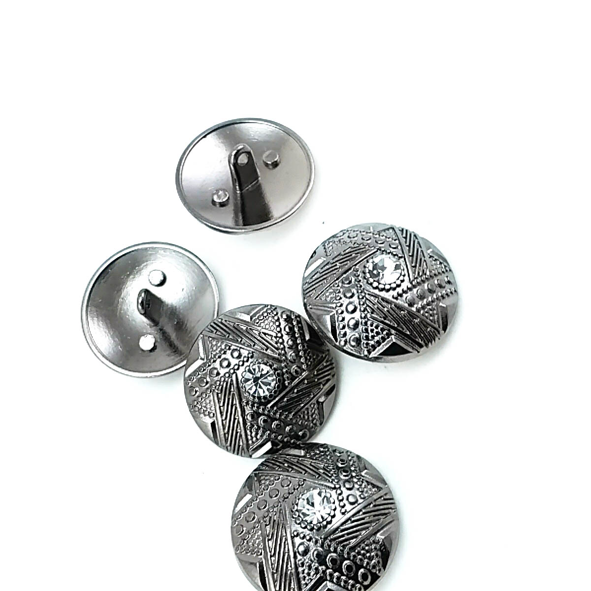 27 mm Rhinestone / Crystal Detail Rhinestone / Crystal Button front and detail view