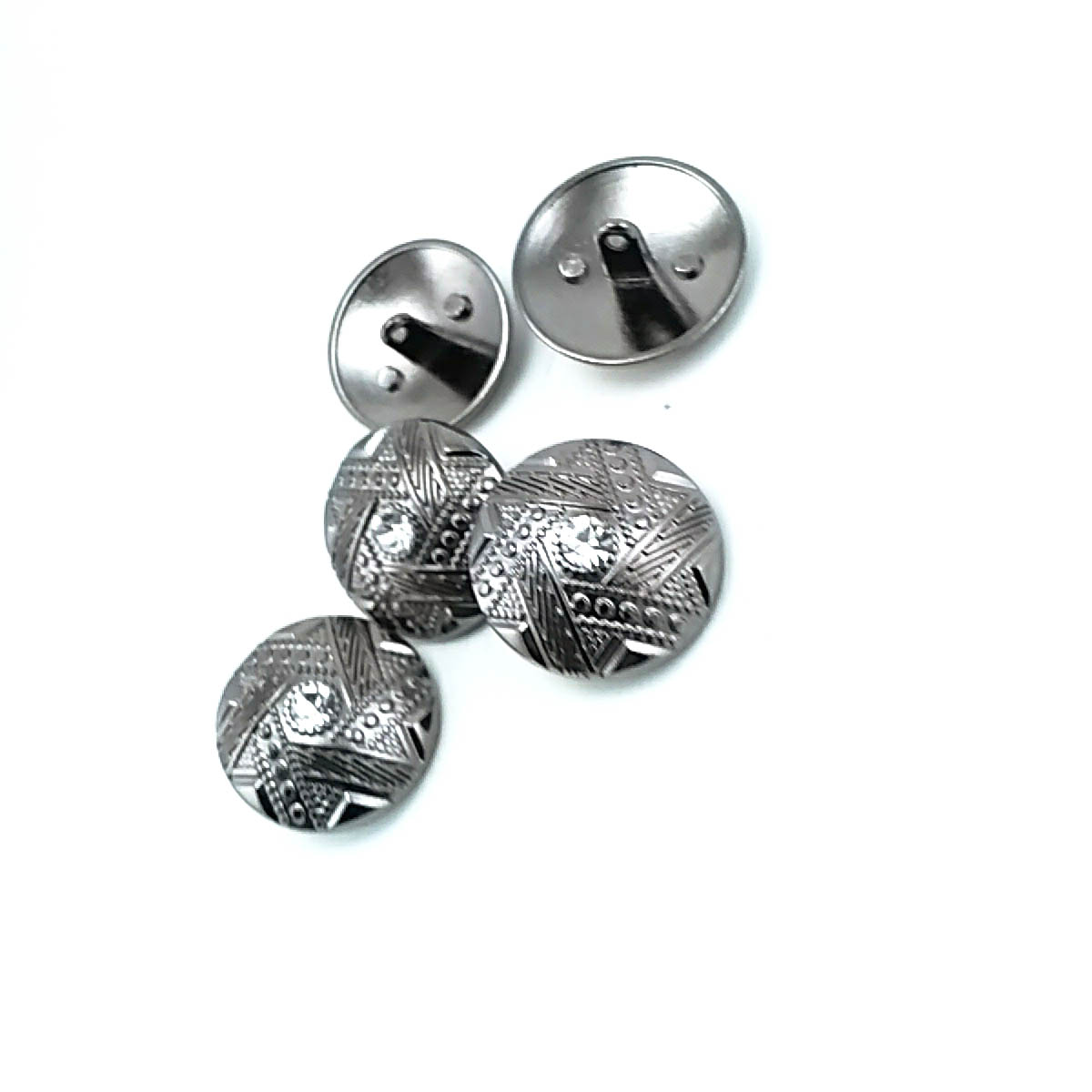 27 mm Rhinestone / Crystal Detail Rhinestone / Crystal Button front and detail view