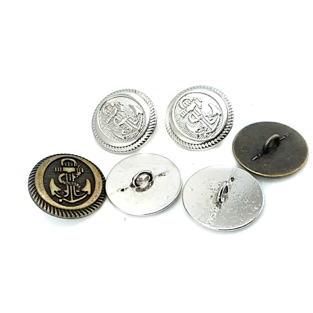 21 mm - 32 lignes Ship Anchor Pressed Foot Button