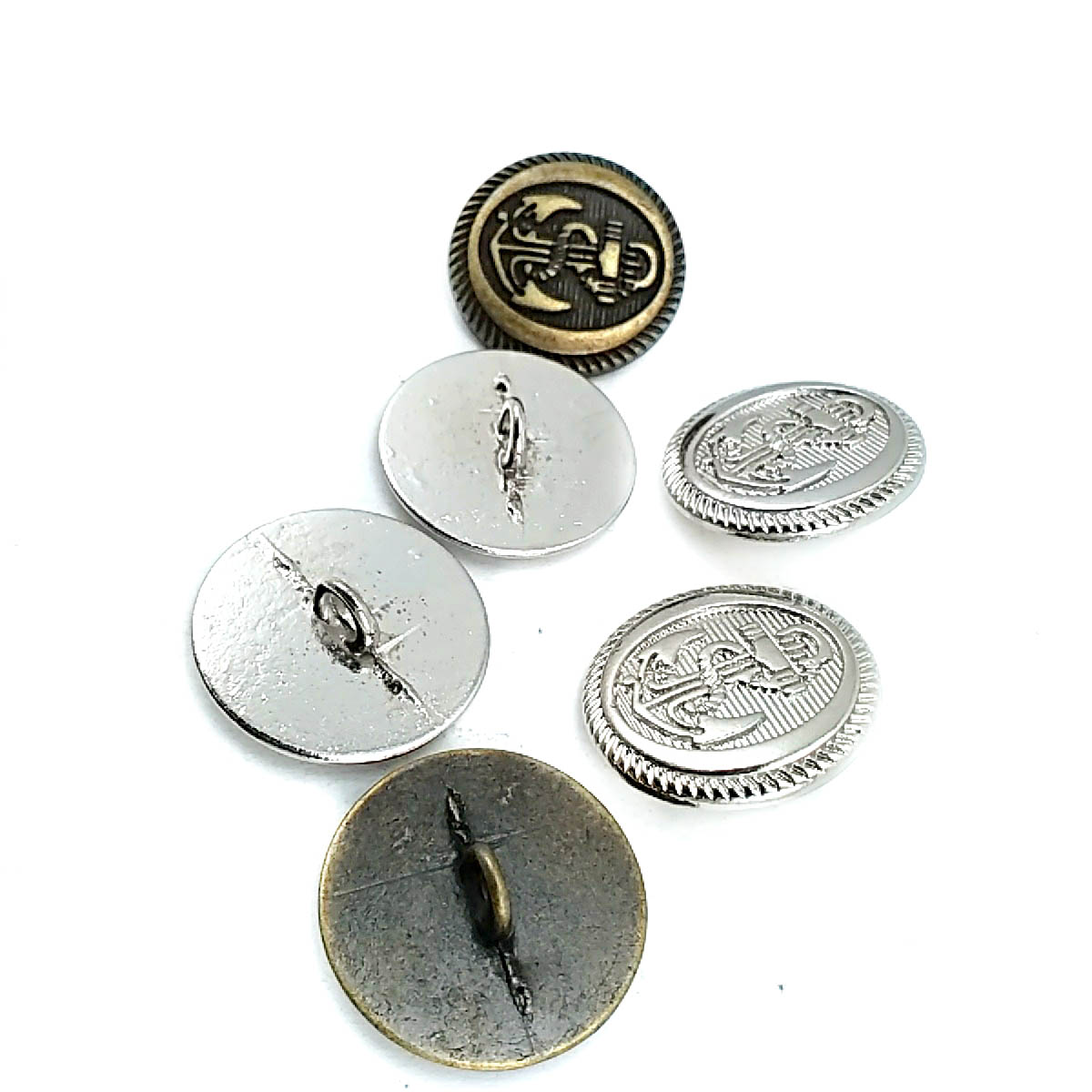 21 mm - 32 lignes Ship Anchor Pressed Foot Button