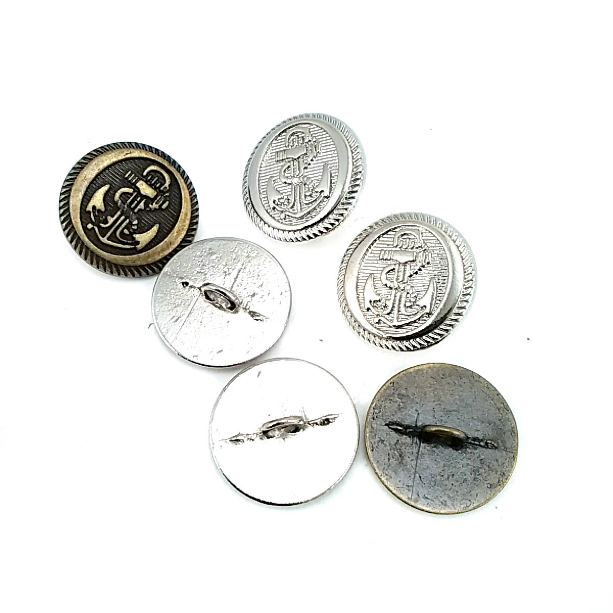21 mm - 32 lignes Ship Anchor Pressed Foot Button