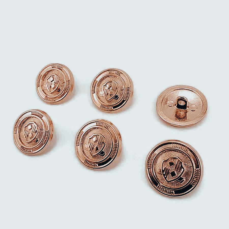 21 mm - 32 L Blazer Jacket Button (Set of 6pcs ) Shield Patterned
