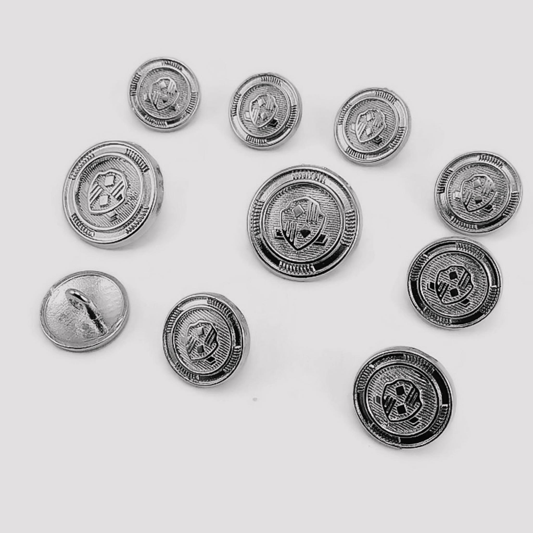 Blazer Metal Düğme Seti (10 adet) Ceket Düğmesi ve Kol Düğmesi
