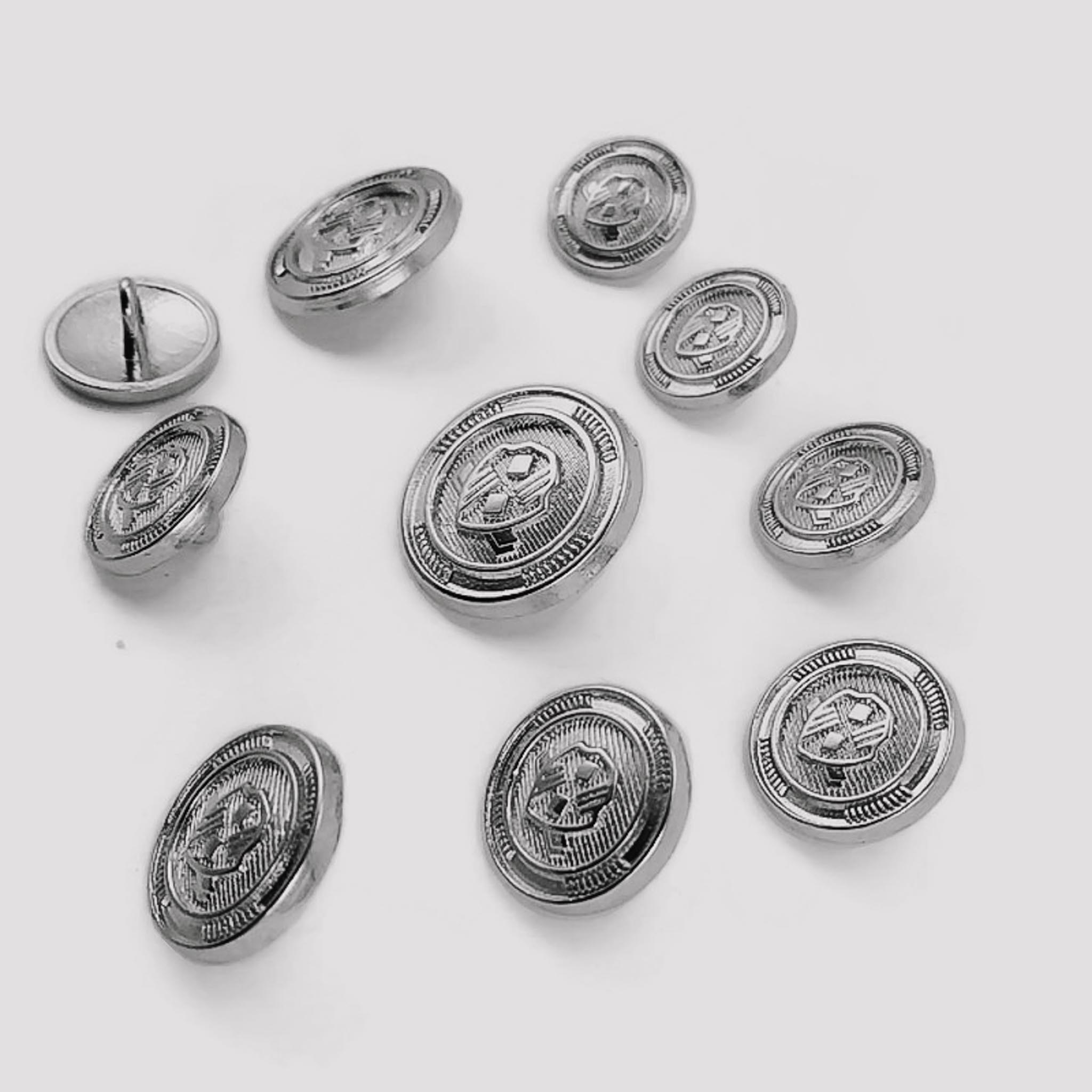 Blazer Metal Düğme Seti (10 adet) Ceket Düğmesi ve Kol Düğmesi
