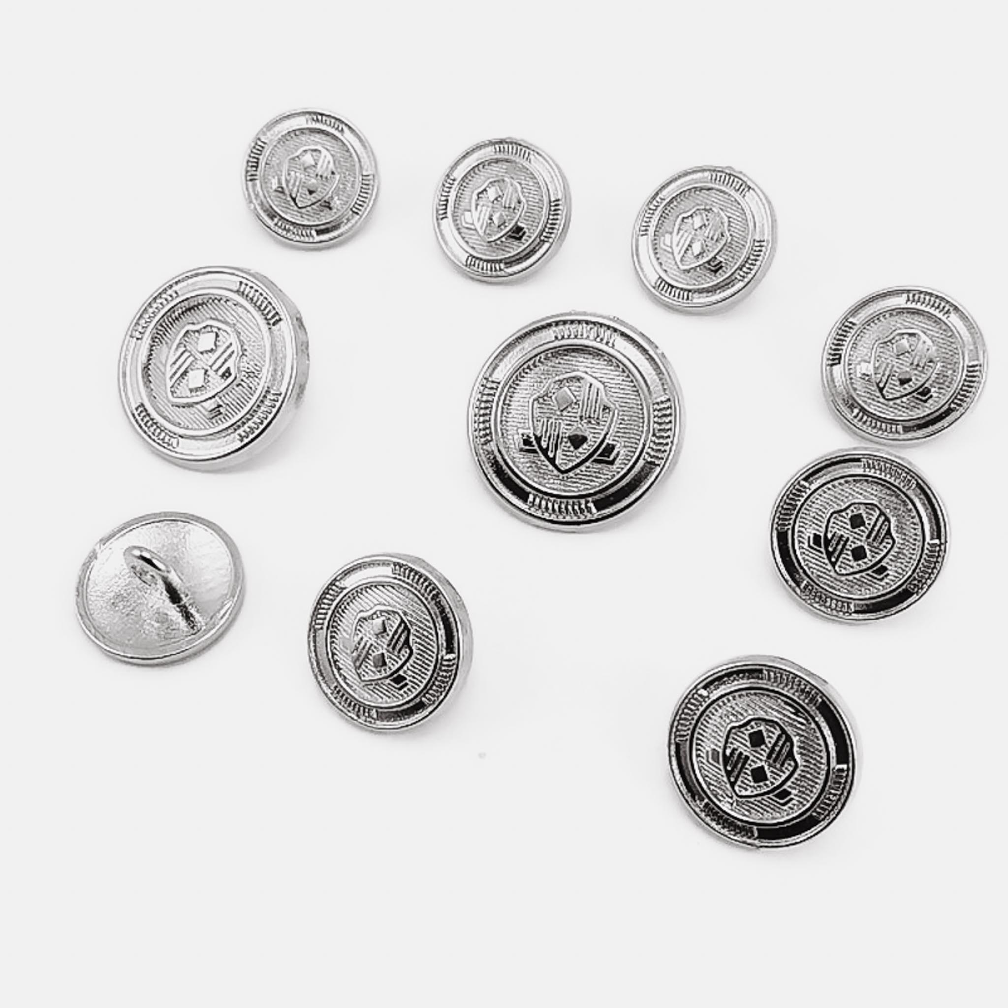 Blazer Metal Düğme Seti (10 adet) Ceket Düğmesi ve Kol Düğmesi