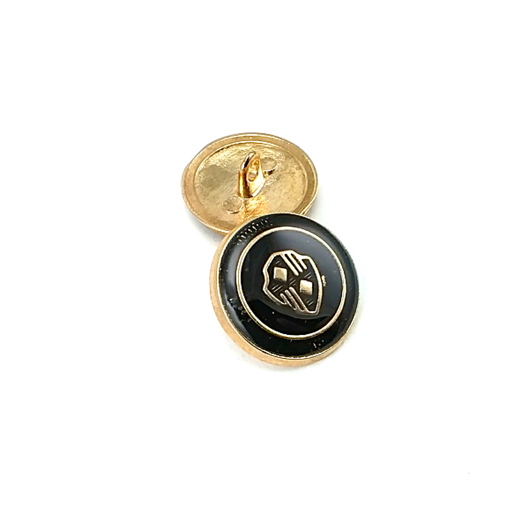 Blazer Jacket Button Black Enameled Shield Pattern 21 mm - 32 L  E 965