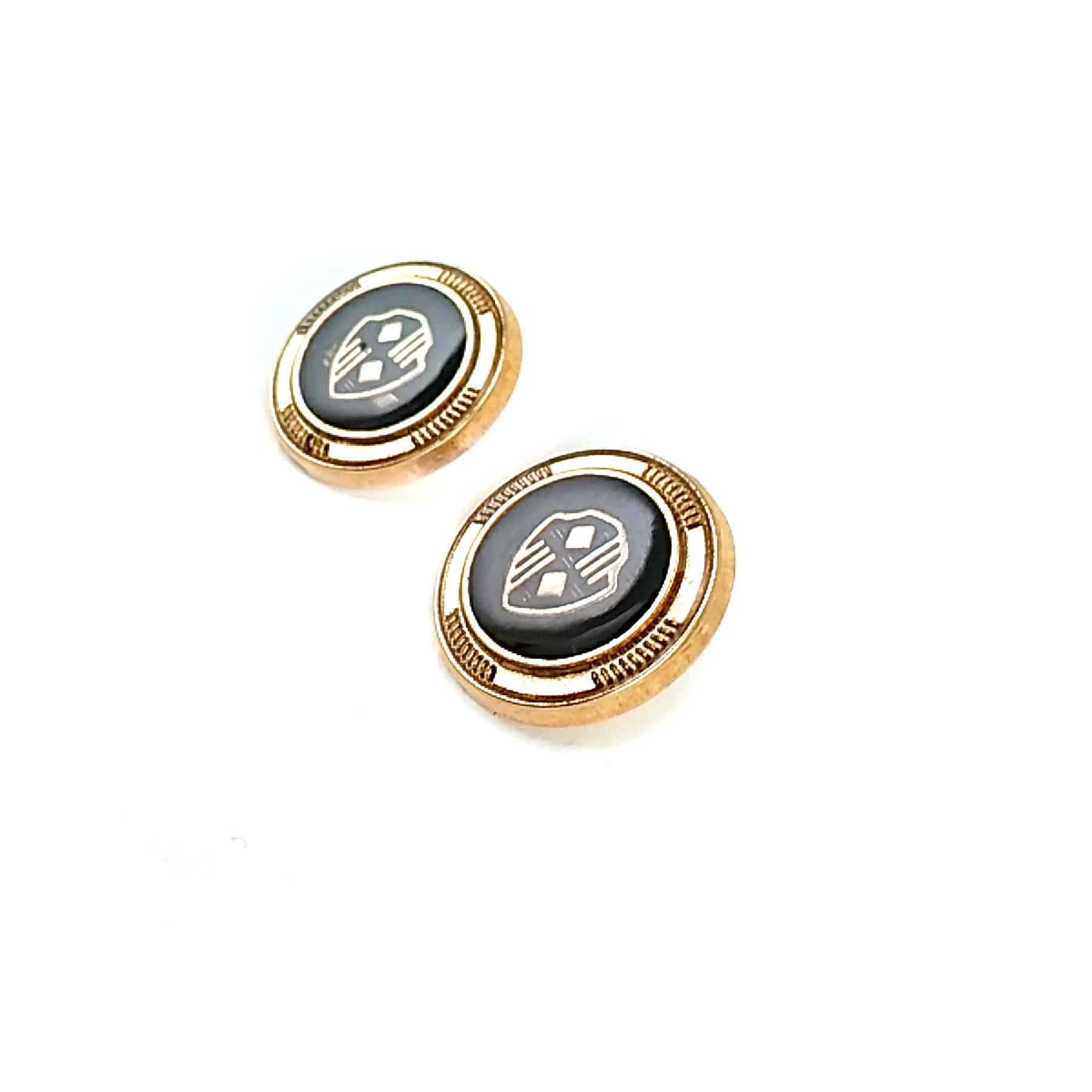 Blazer Jacket Button Shield Patterned Black Enamel 21 mm - 32 L E 965 V3
