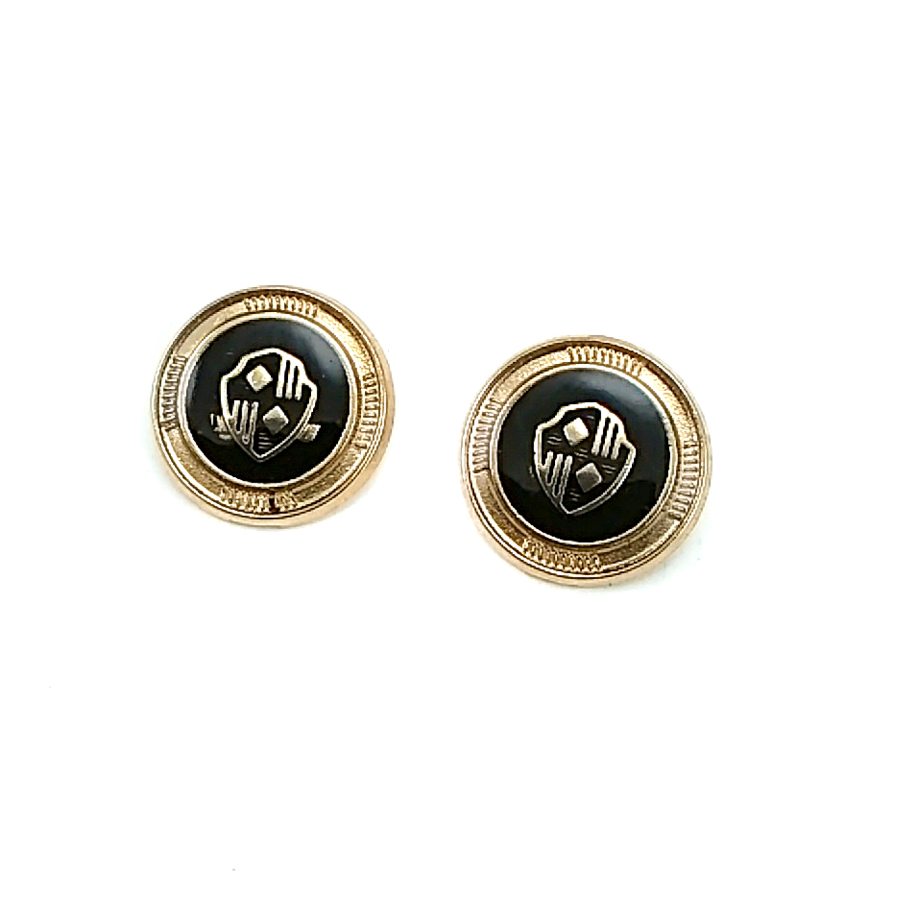 Blazer Jacket Button Shield Patterned Black Enamel 21 mm - 32 L E 965 V3