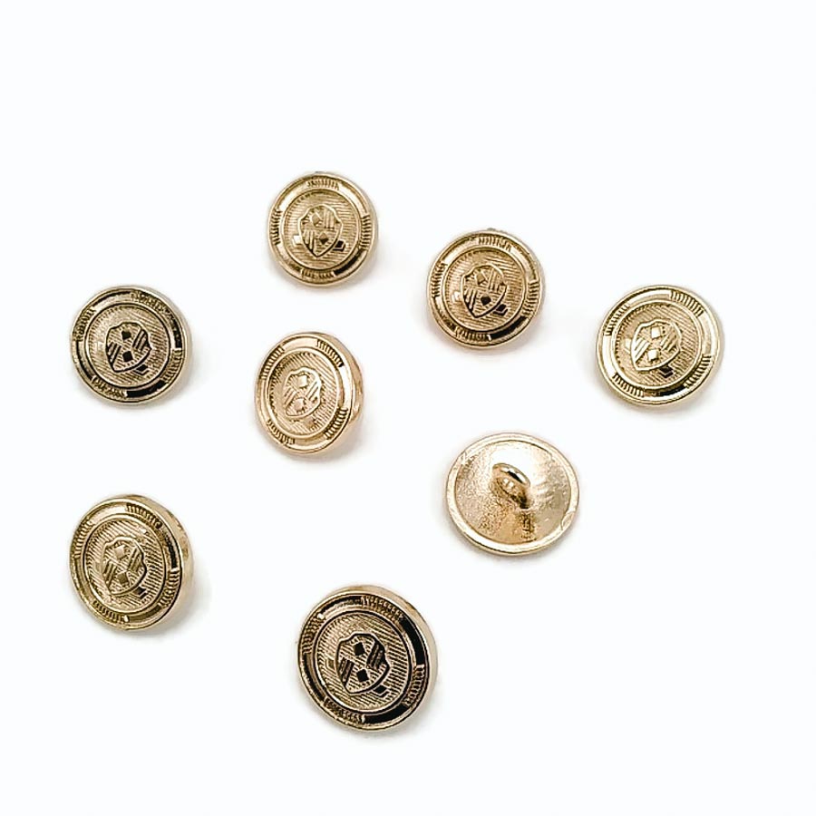 15 mm - 24 L Blazer Jacket Button Cufflinks (Set of 8) Shield Patterned