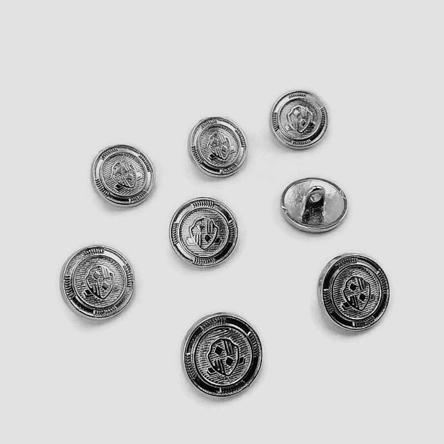 15 mm - 24 L Blazer Jacket Button Cufflinks (Set of 8) Shield Patterned