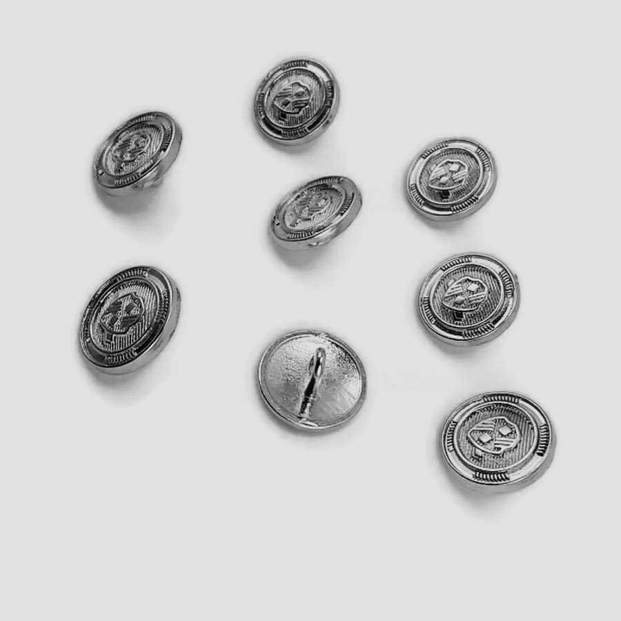 15 mm - 24 L Blazer Jacket Button Cufflinks (Set of 8) Shield Patterned