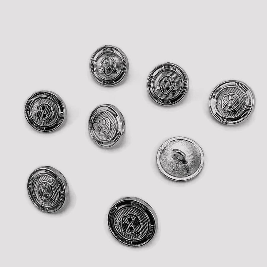15 mm - 24 L Blazer Jacket Button Cufflinks (Set of 8) Shield Patterned