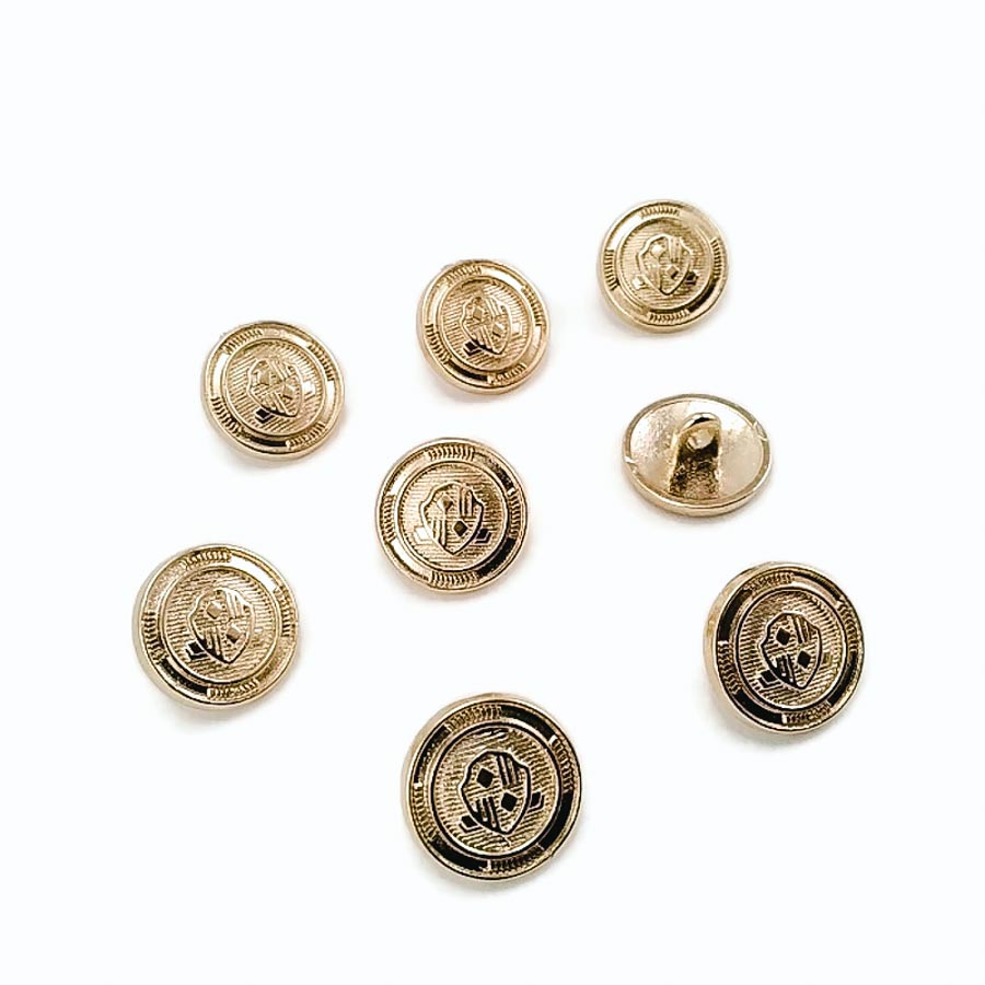 15 mm - 24 L Blazer Jacket Button Cufflinks (Set of 8) Shield Patterned
