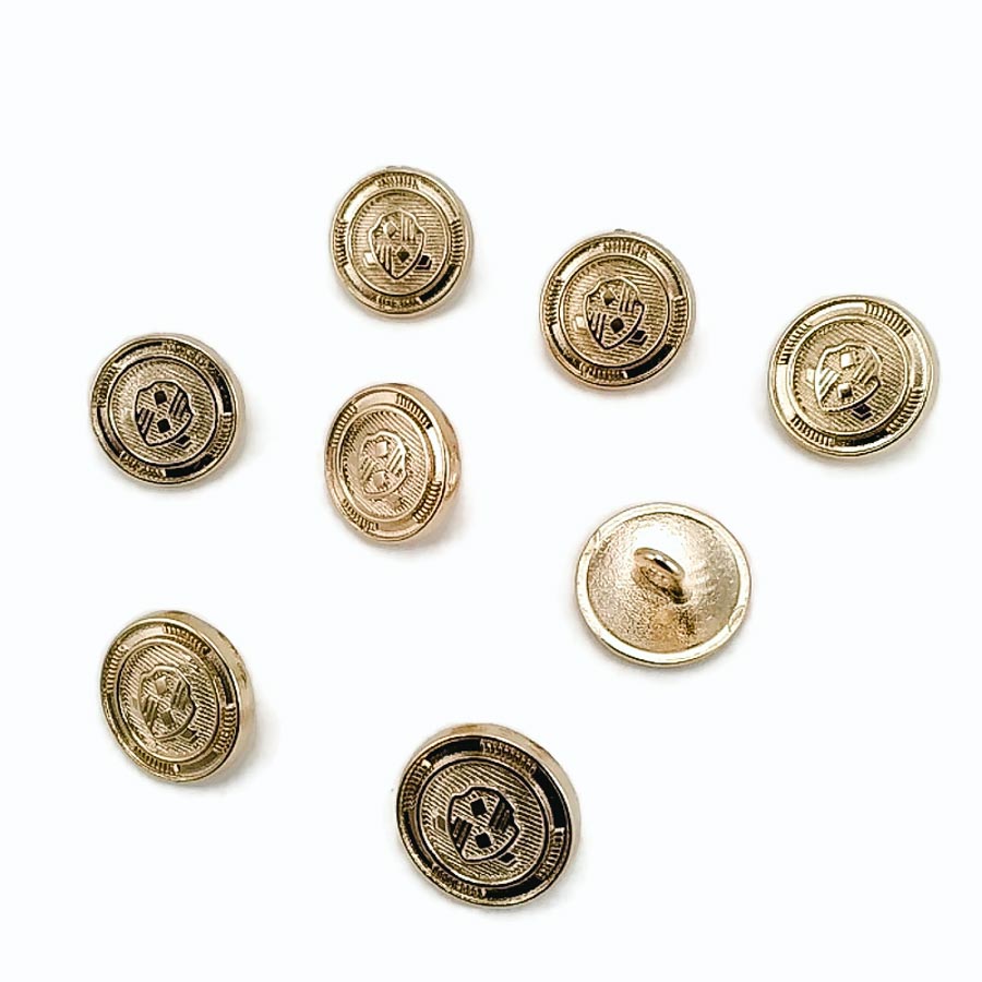 15 mm - 24 L Blazer Jacket Button Cufflinks (Set of 8) Shield Patterned
