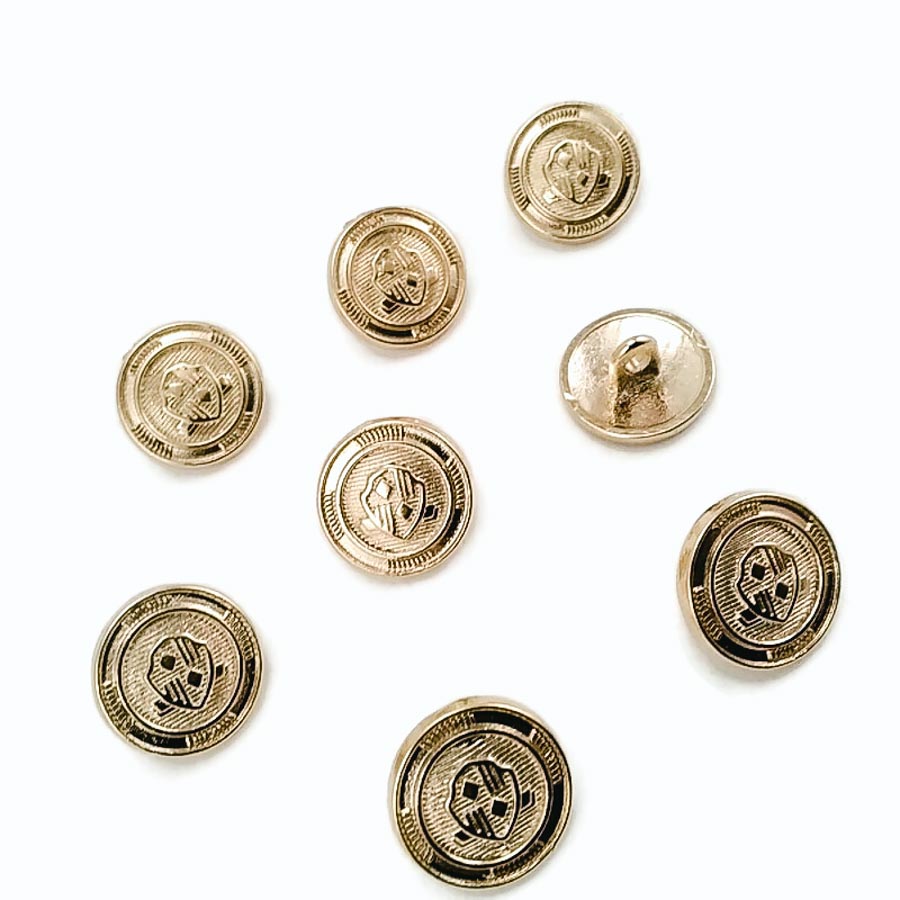 15 mm - 24 L Blazer Jacket Button Cufflinks (Set of 8) Shield Patterned