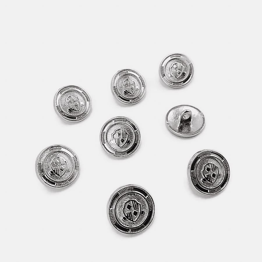 15 mm - 24 L Blazer Jacket Button Cufflinks (Set of 8) Shield Patterned