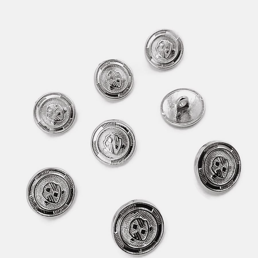 15 mm - 24 L Blazer Jacket Button Cufflinks (Set of 8) Shield Patterned