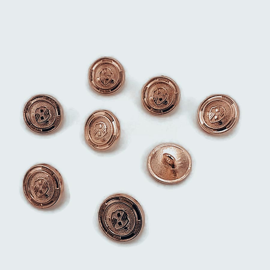 15 mm - 24 L Blazer Jacket Button Cufflinks (Set of 8) Shield Patterned