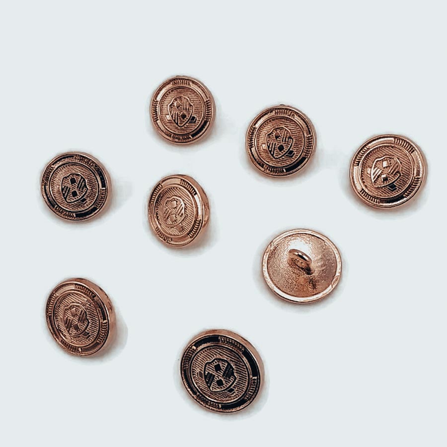15 mm - 24 L Blazer Jacket Button Cufflinks (Set of 8) Shield Patterned