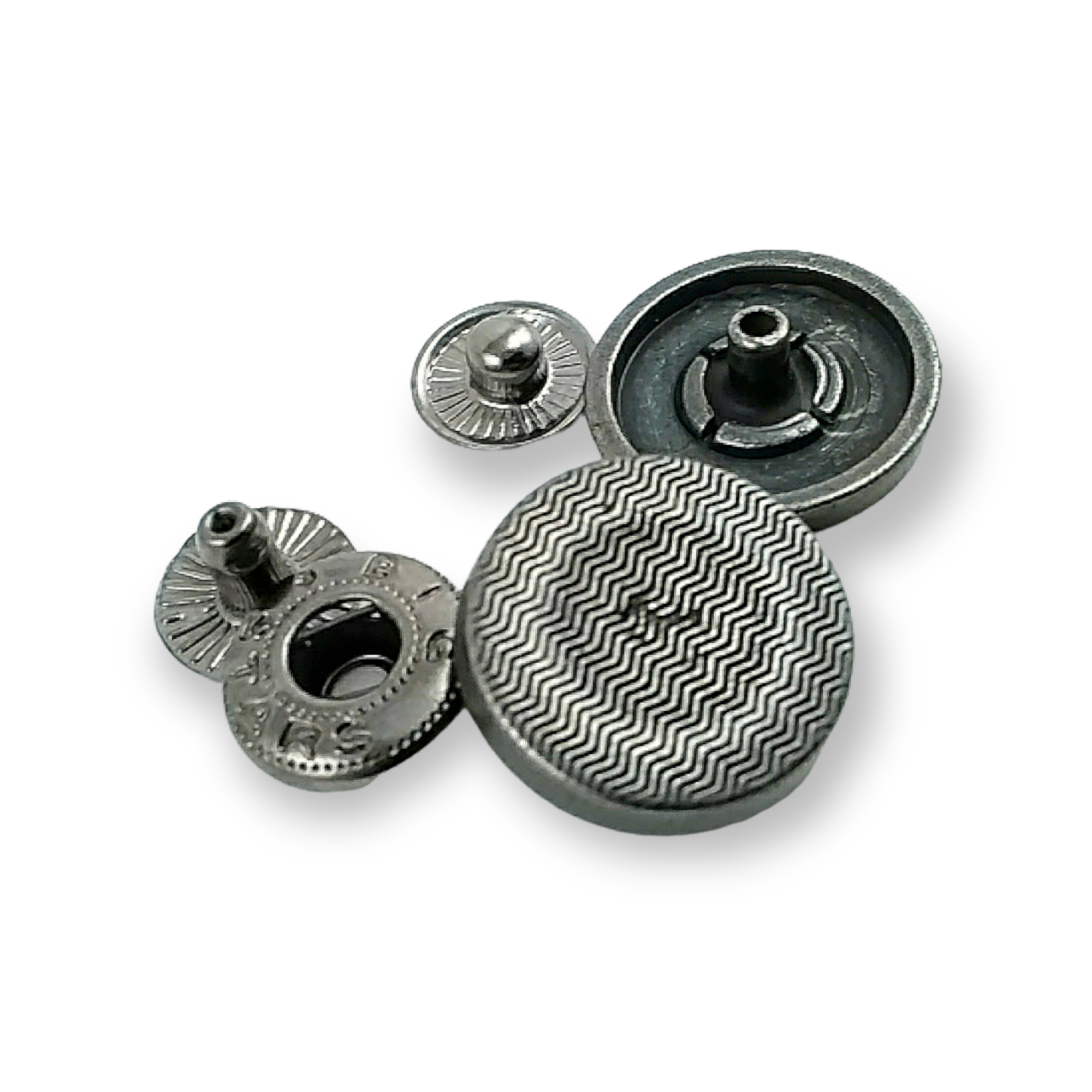 Dalga Motifli Çıtçıt Düğme 17 mm - 28 boy E 1142