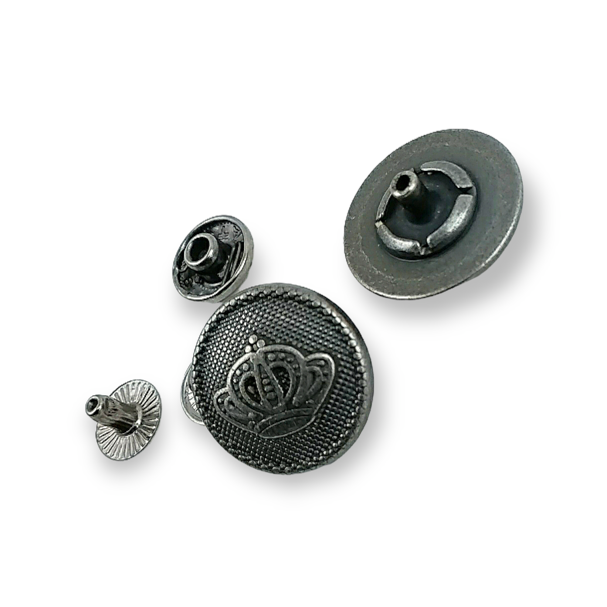 Crown Logo Zamak Snap Button 18 mm - 29 L E 1466 V1 Crown Logo Zamak Snap Button 18 mm - 29 L E 1466 V1