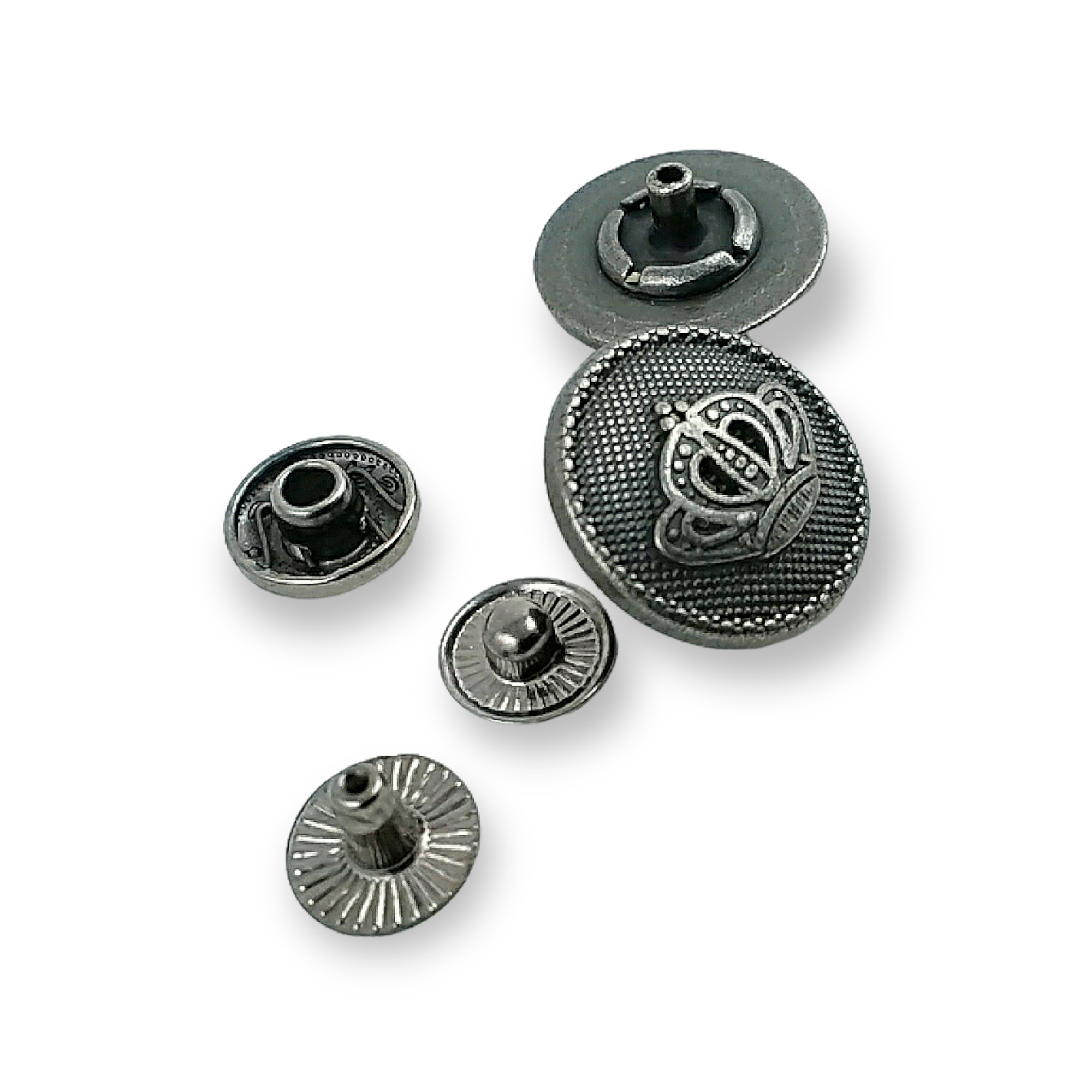Crown Logo Zamak Snap Button 18 mm - 29 L E 1466 V1 Crown Logo Zamak Snap Button 18 mm - 29 L E 1466 V1
