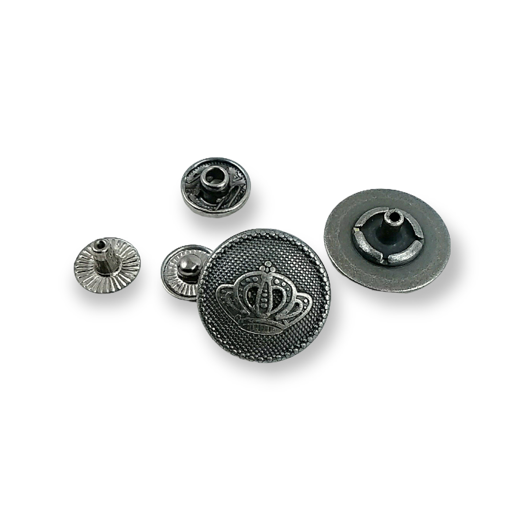 Crown Logo Zamak Snap Button 18 mm - 29 L E 1466 V1 Crown Logo Zamak Snap Button 18 mm - 29 L E 1466 V1