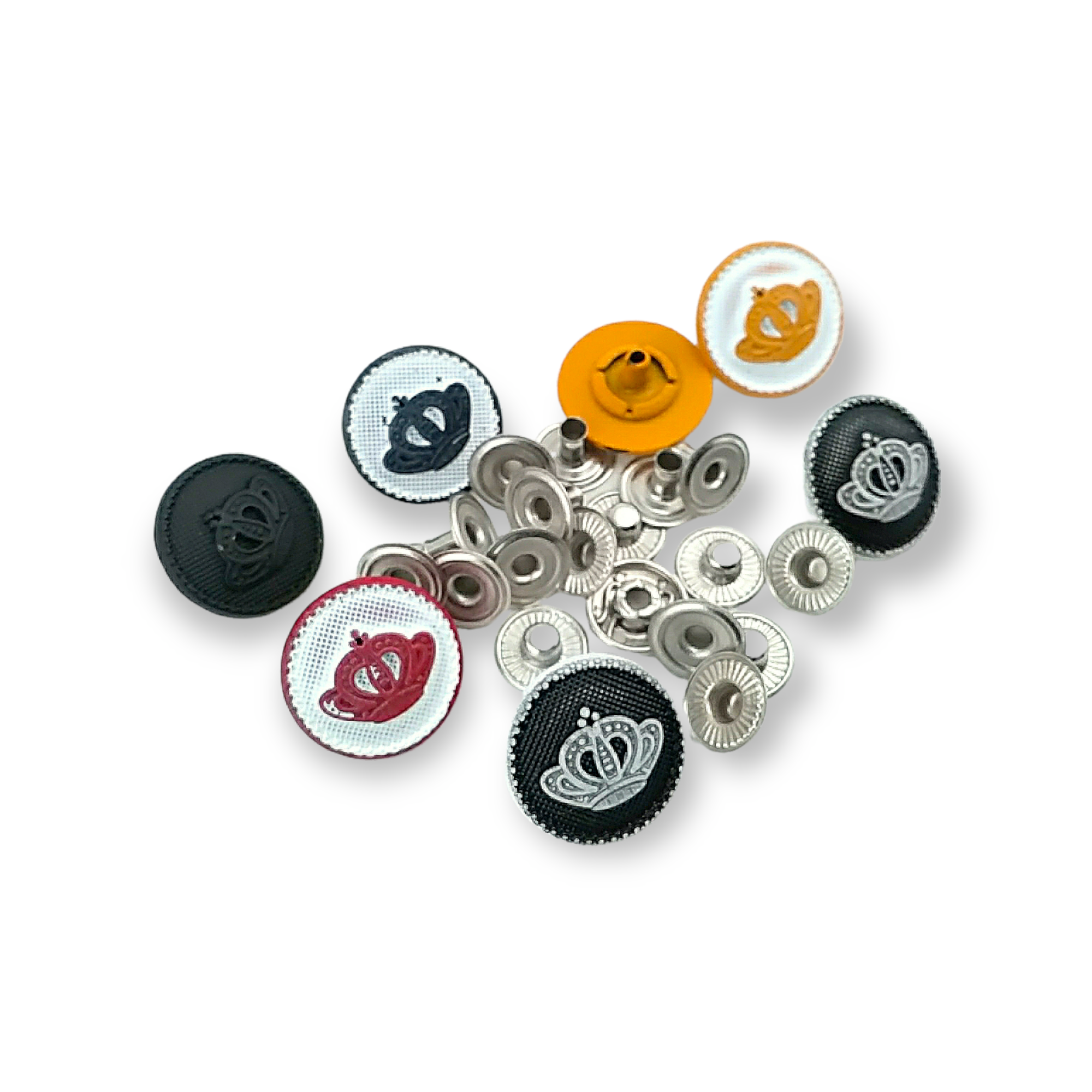 18 mm - 29 L Metal Crown Patterned Snap Button 18 mm - 29 L Metal Crown Patterned Snap Button