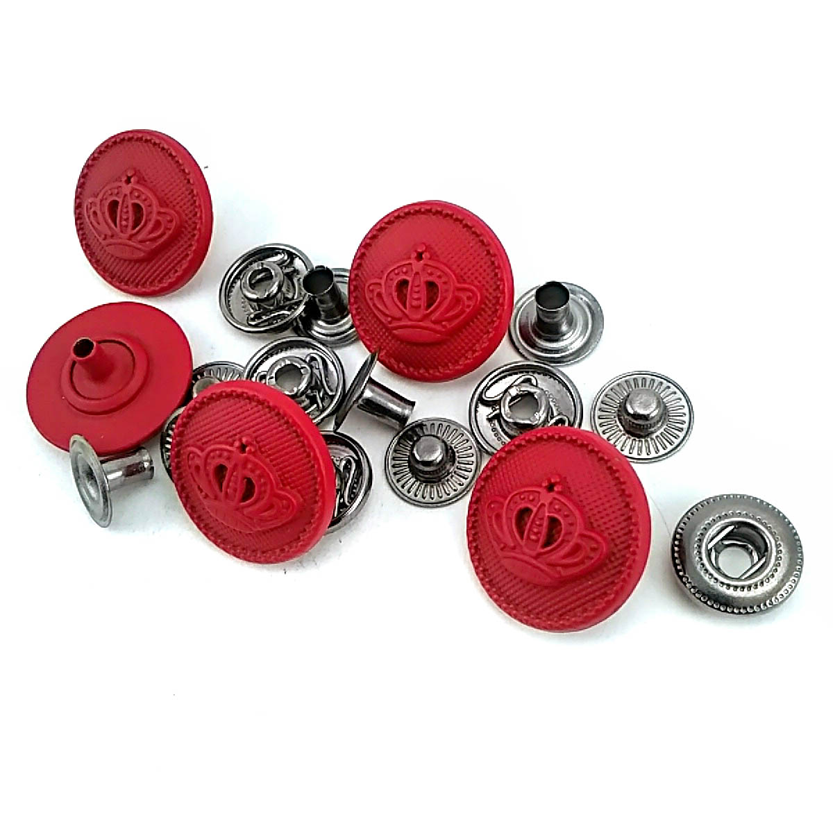 18 mm - 29 L Metal Crown Patterned Snap Button