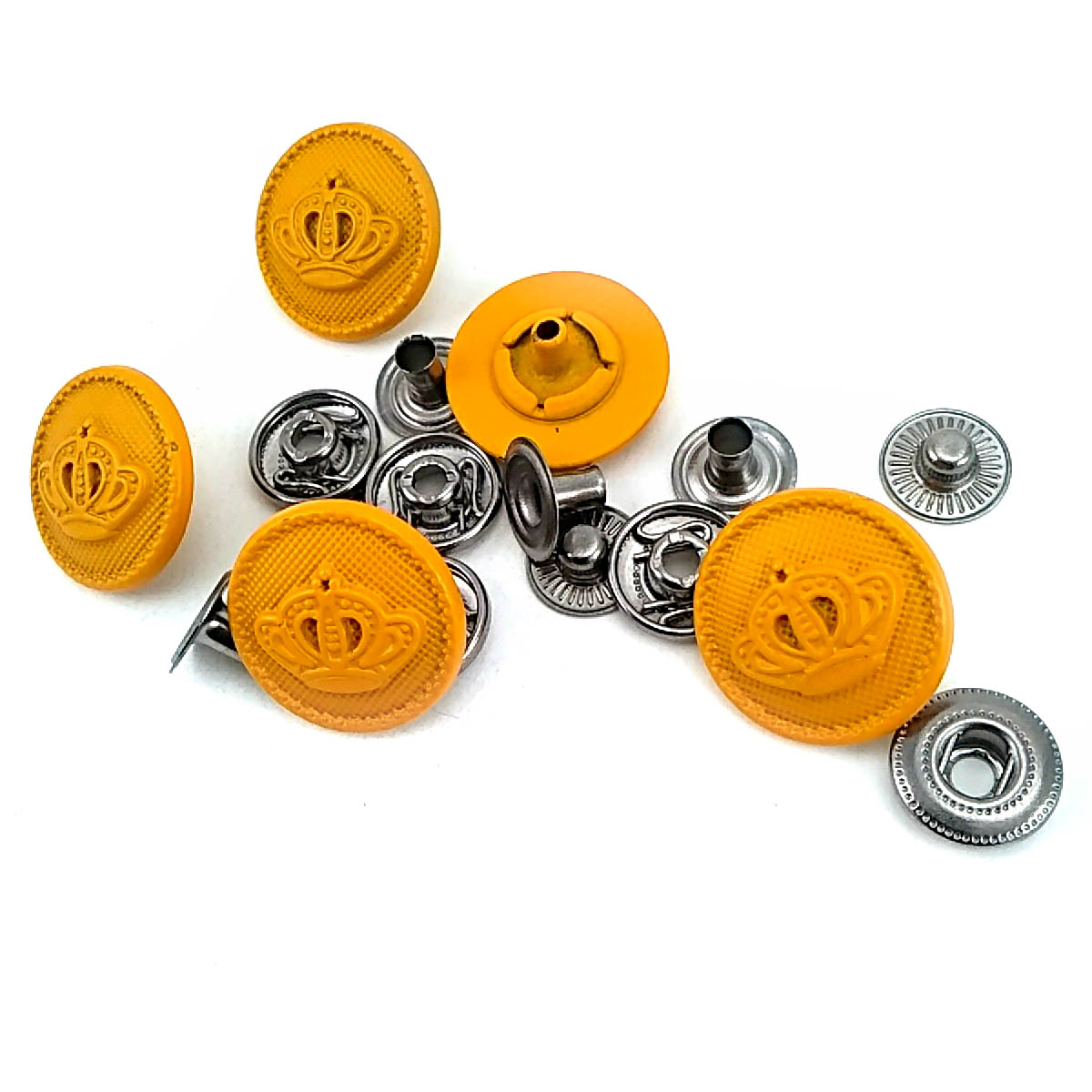 18 mm - 29 L Metal Crown Patterned Snap Button