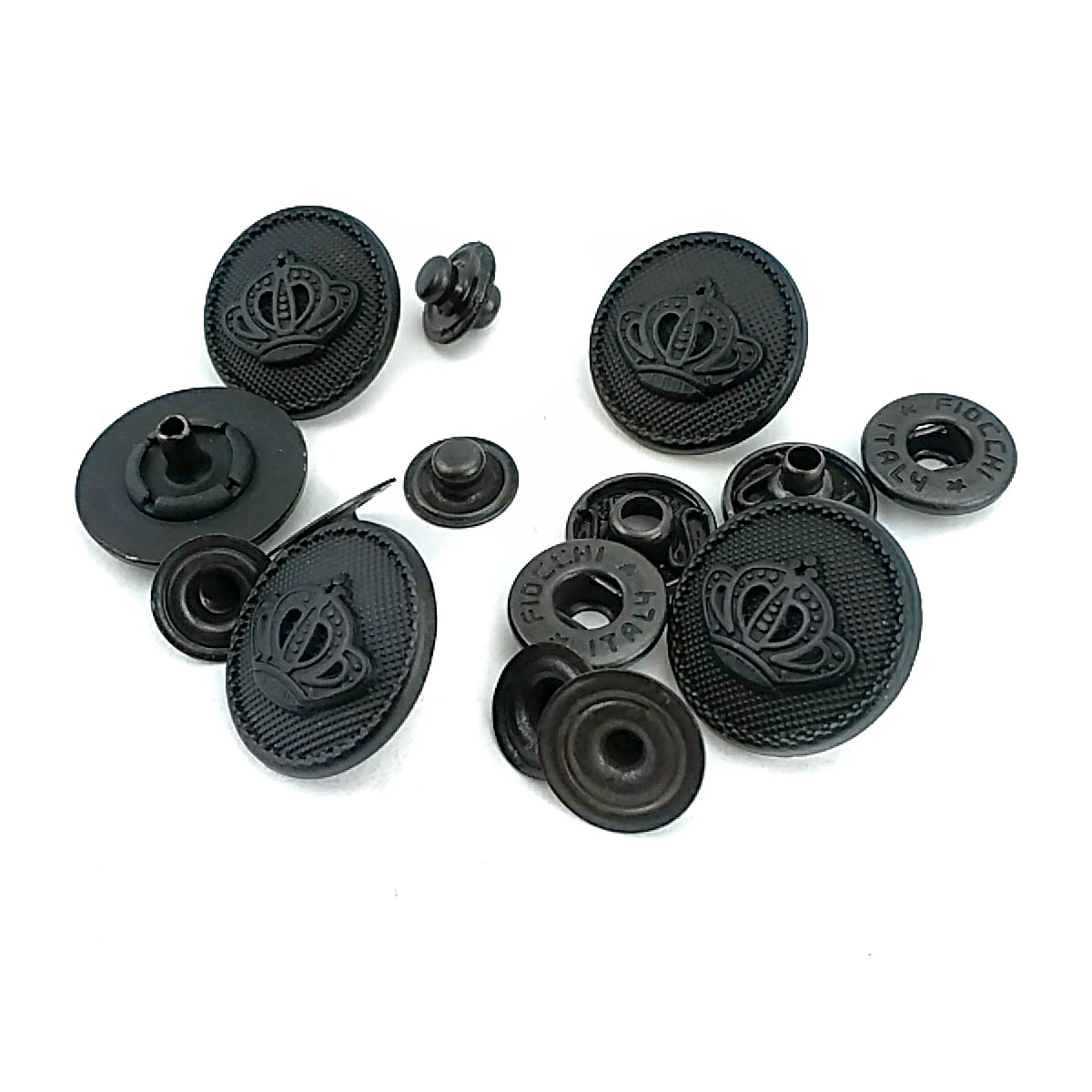 18 mm - 29 L Metal Crown Patterned Snap Button