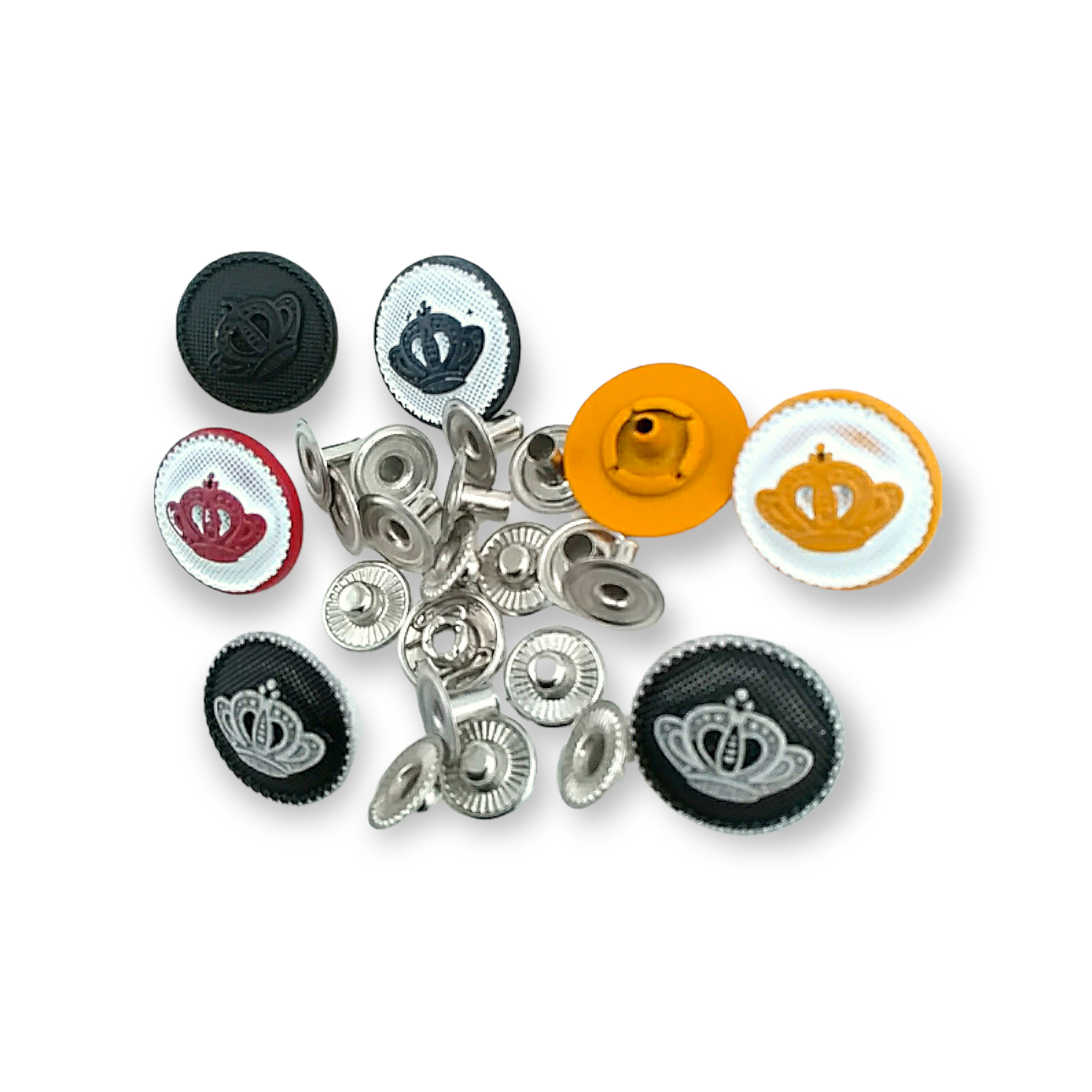 18 mm - 29 L Metal Crown Patterned Snap Button