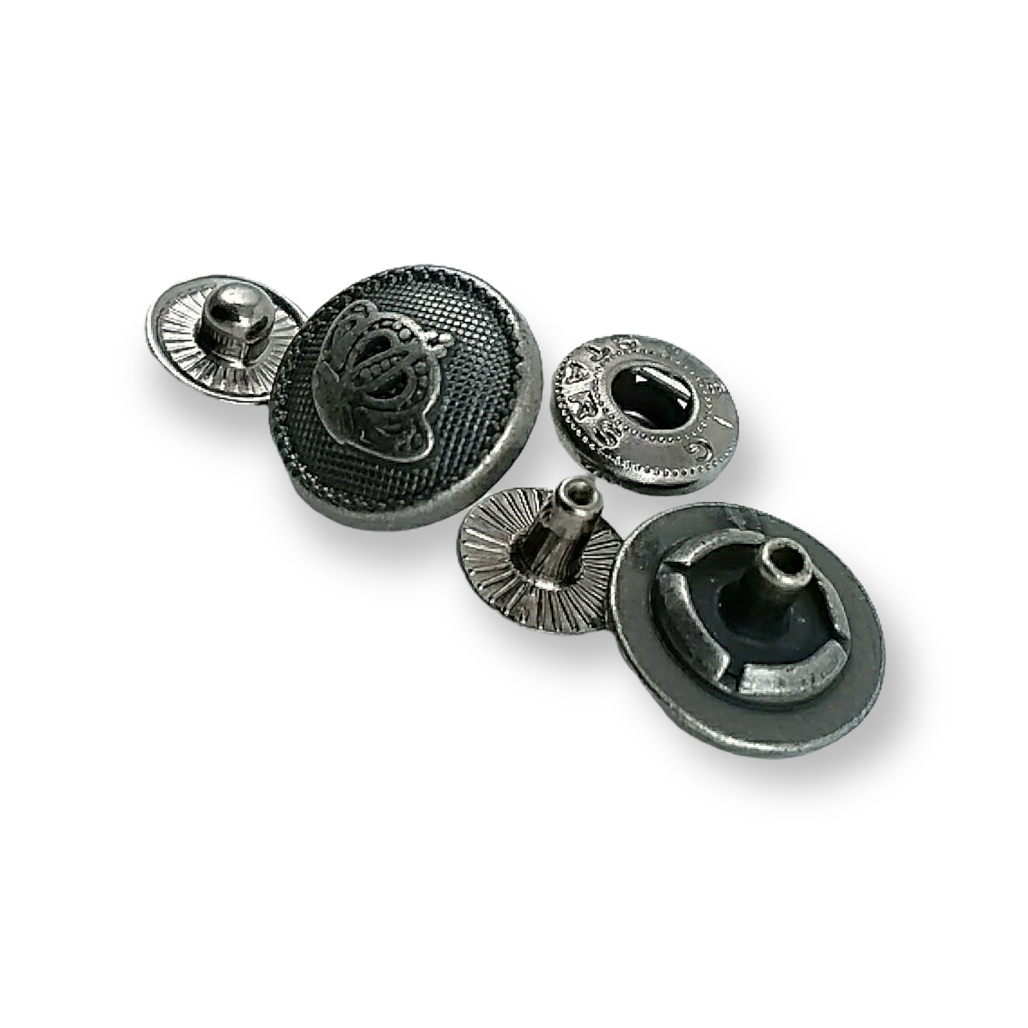 Crown Logo Snap Fasteners Button 15 mm - 24 L E 1467 Crown Logo Snap Fasteners Button 15 mm - 24 L E 1467