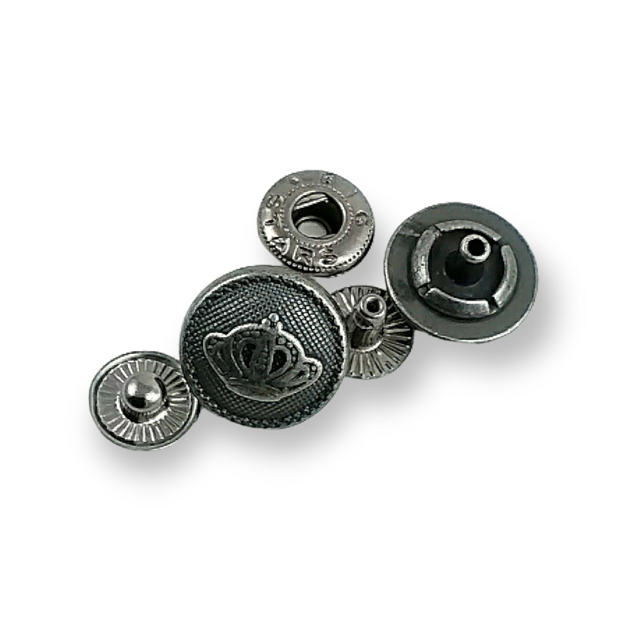 Crown Logo Snap Fasteners Button 15 mm - 24 L E 1467 Crown Logo Snap Fasteners Button 15 mm - 24 L E 1467