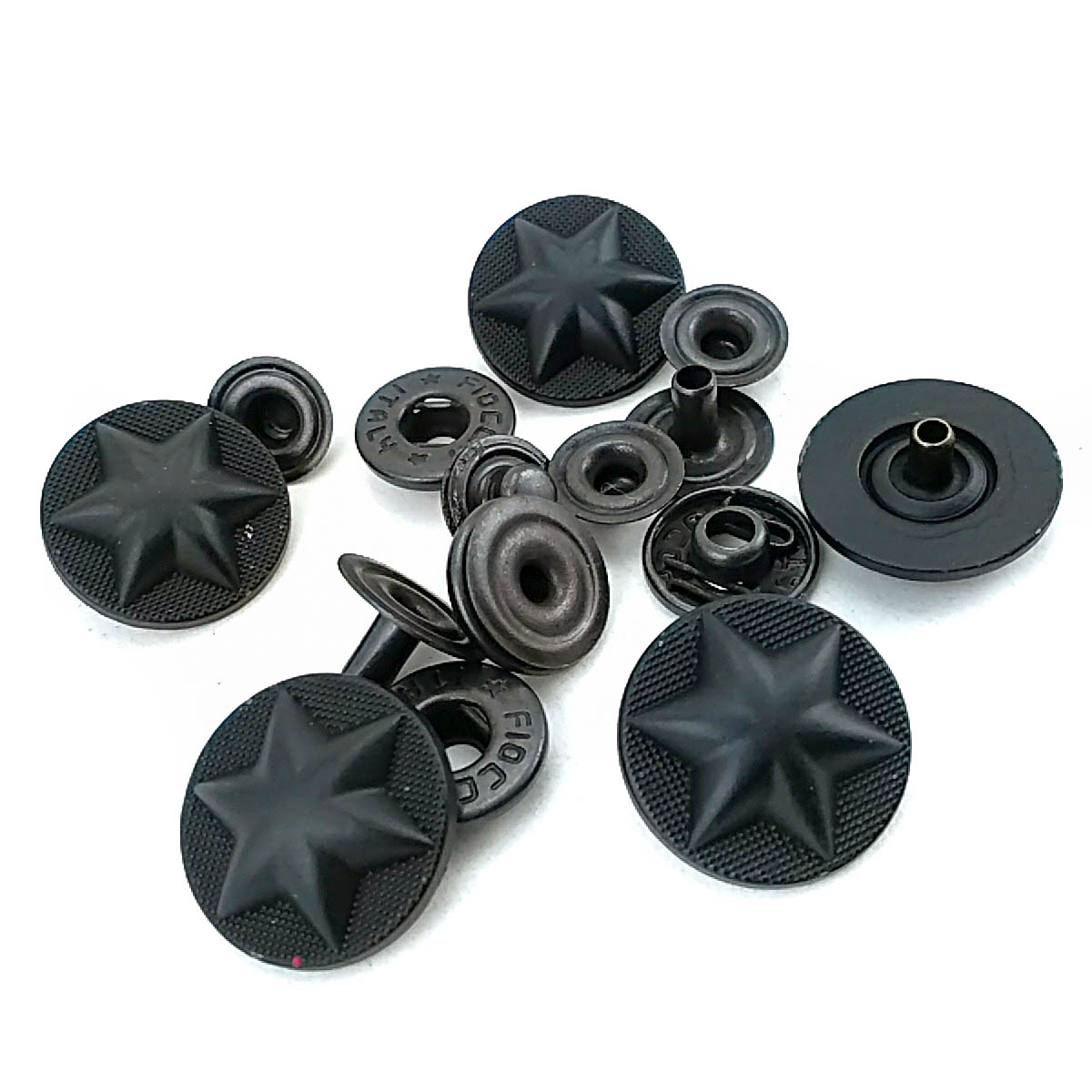 Metal Yıldız Tasarımlı Çıt çıt Düğme Mat Boya 17 mm - 27 boy E 1482 MN