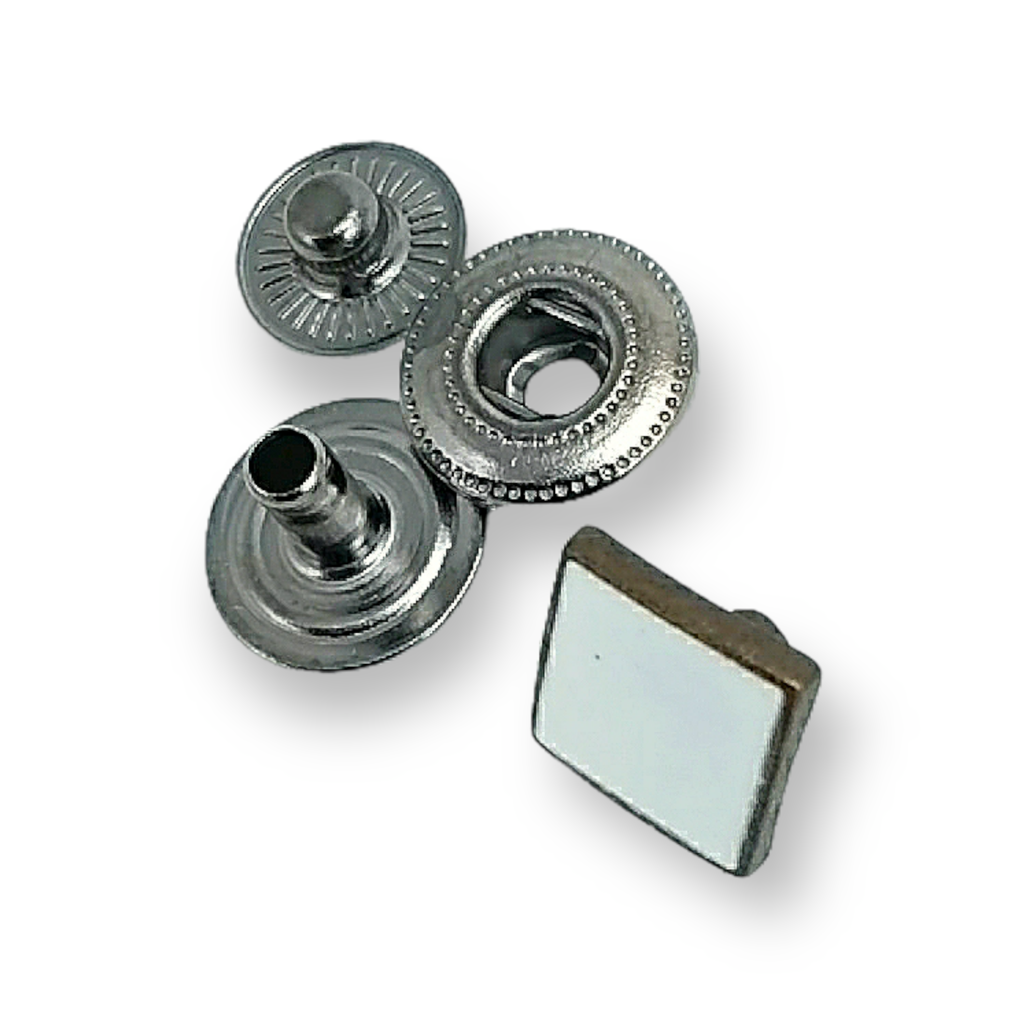 Enamel Snap Fastener Button 10 x 10 mm Square Shape Coat and Jacket Snaps Button E 1624