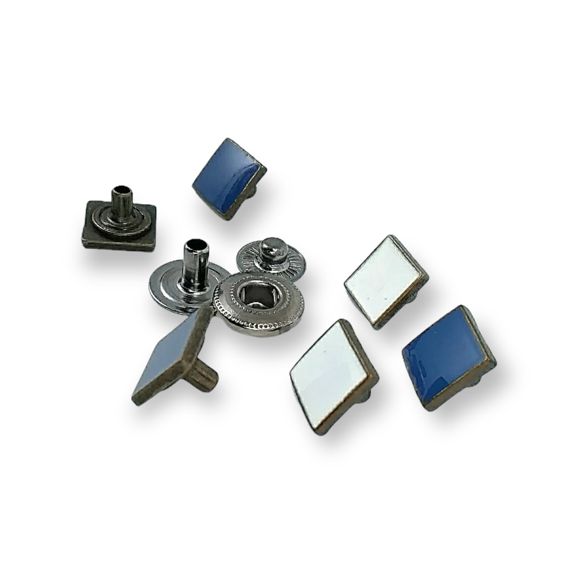 Enamel Snap Fastener Button 10 x 10 mm Square Shape Coat and Jacket Snaps Button E 1624
