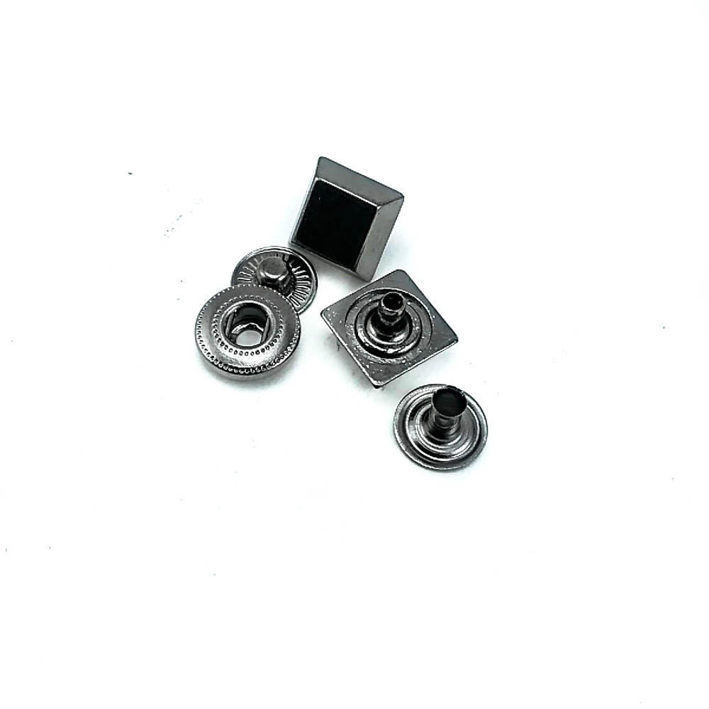 11 x 11 mm square shape metal snap button