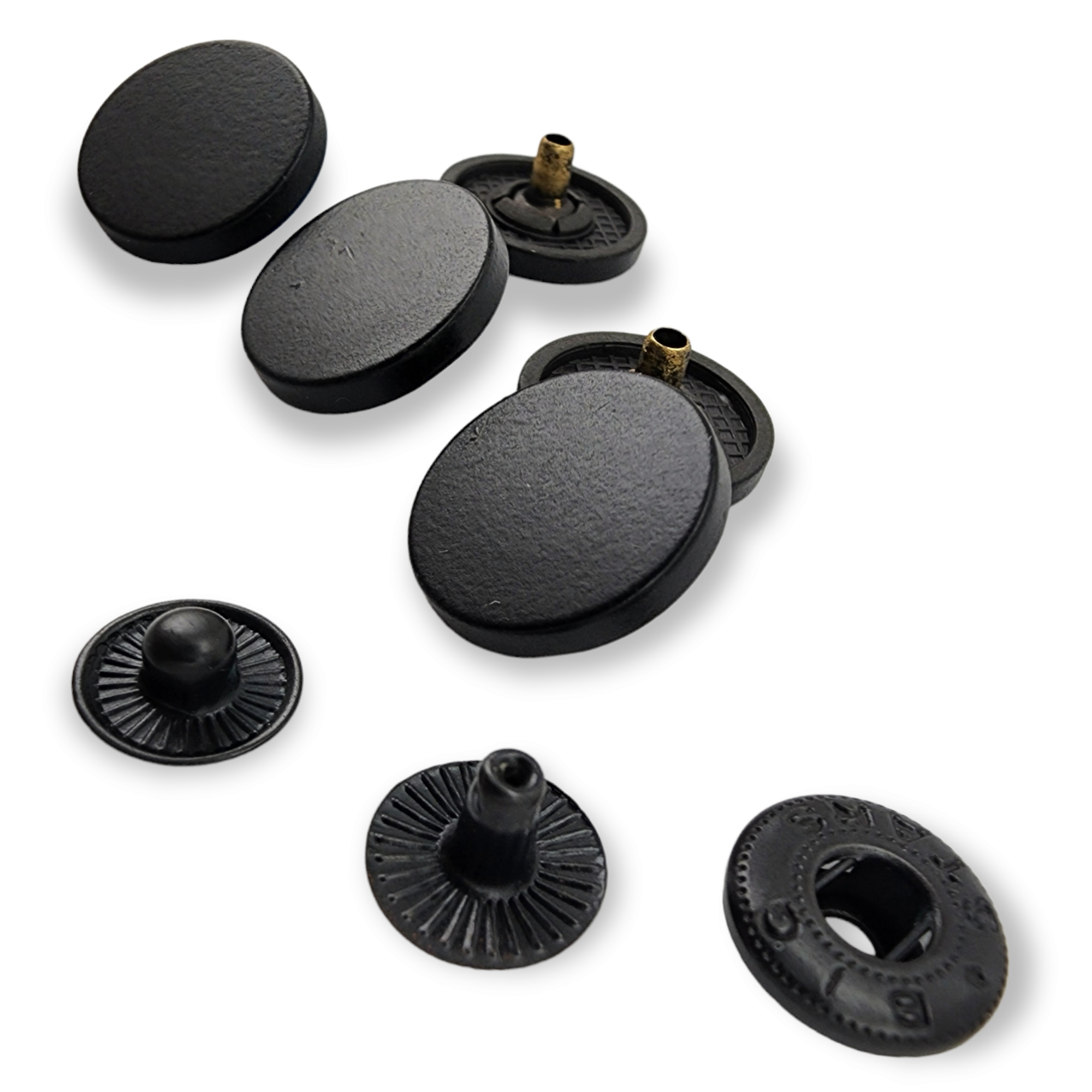 17 mm flat coin-style zinc alloy snap fastener for apparel and leather goods