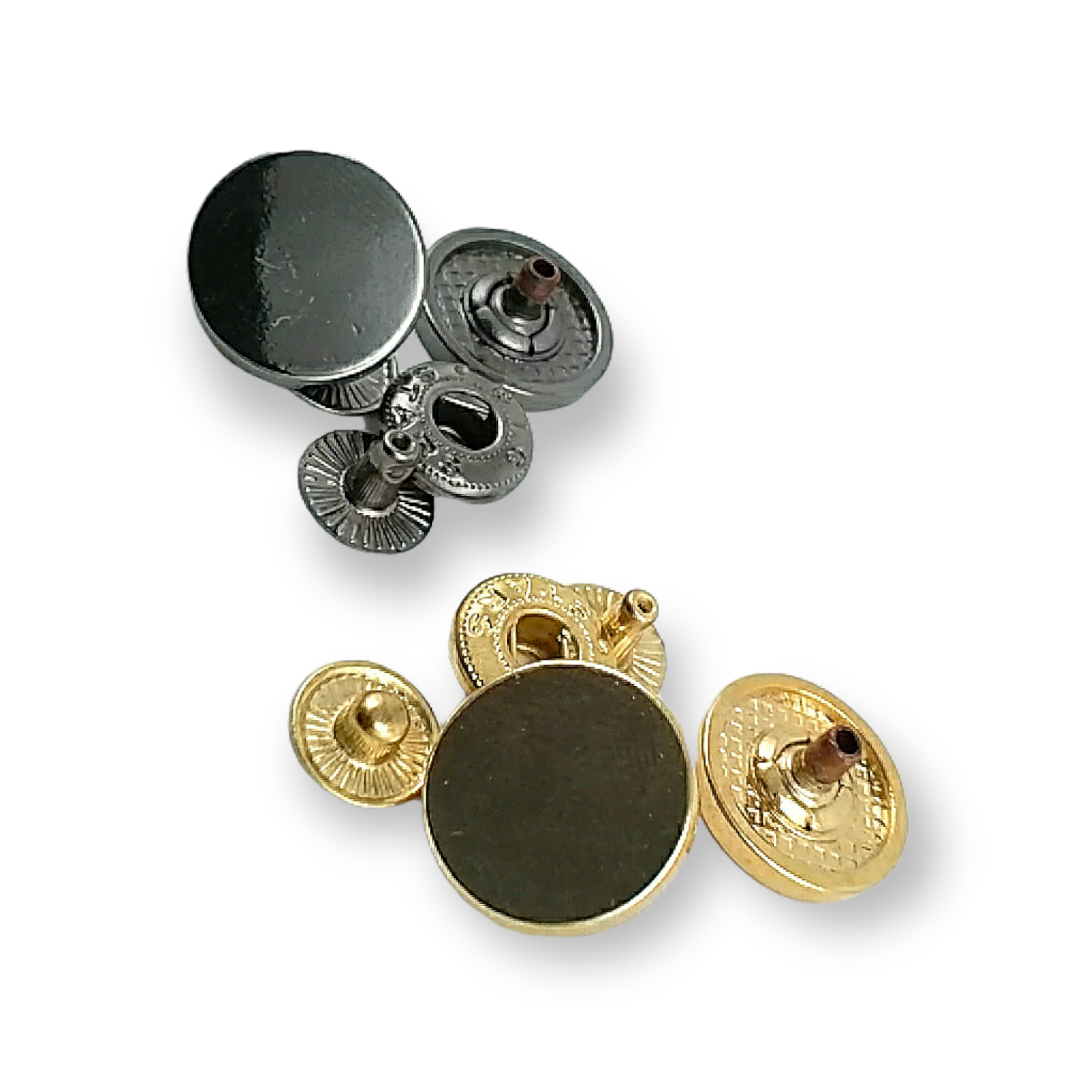 17 mm flat coin-style zinc alloy snap fastener for apparel and leather goods