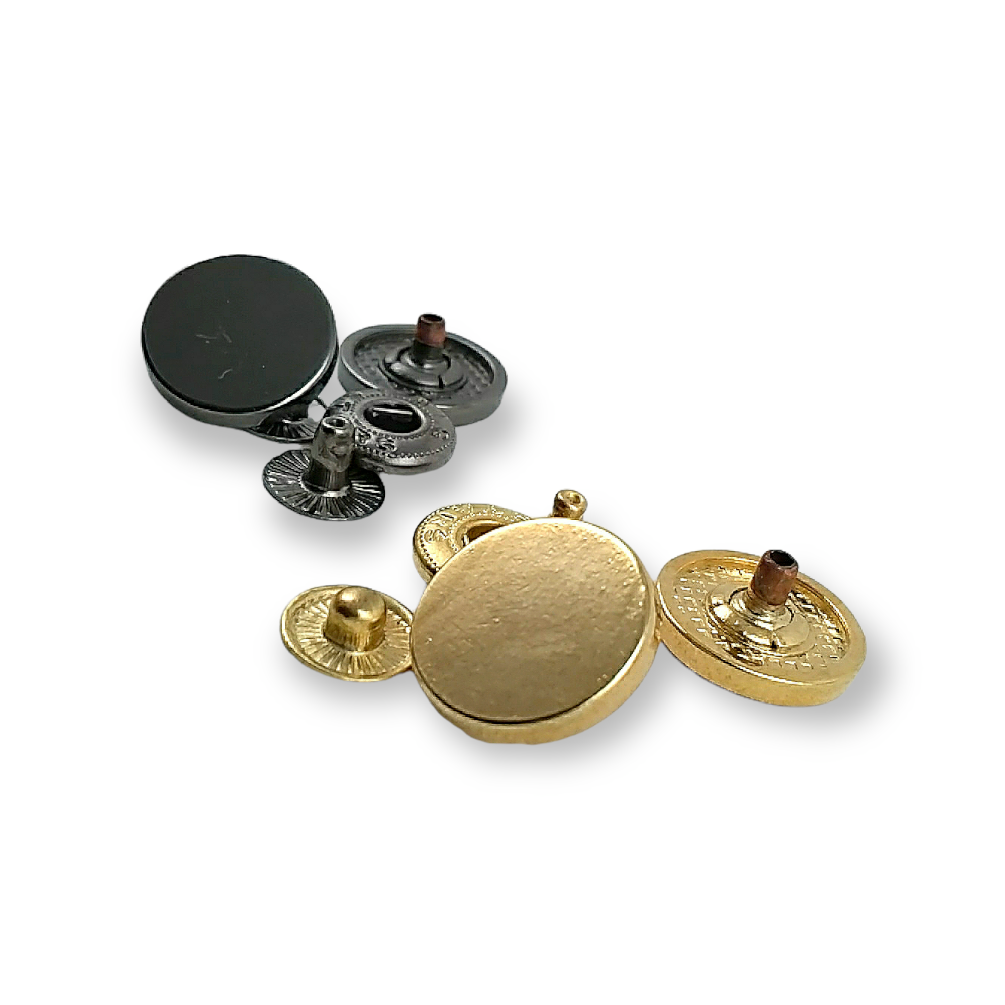 17 mm flat coin-style zinc alloy snap fastener for apparel and leather goods