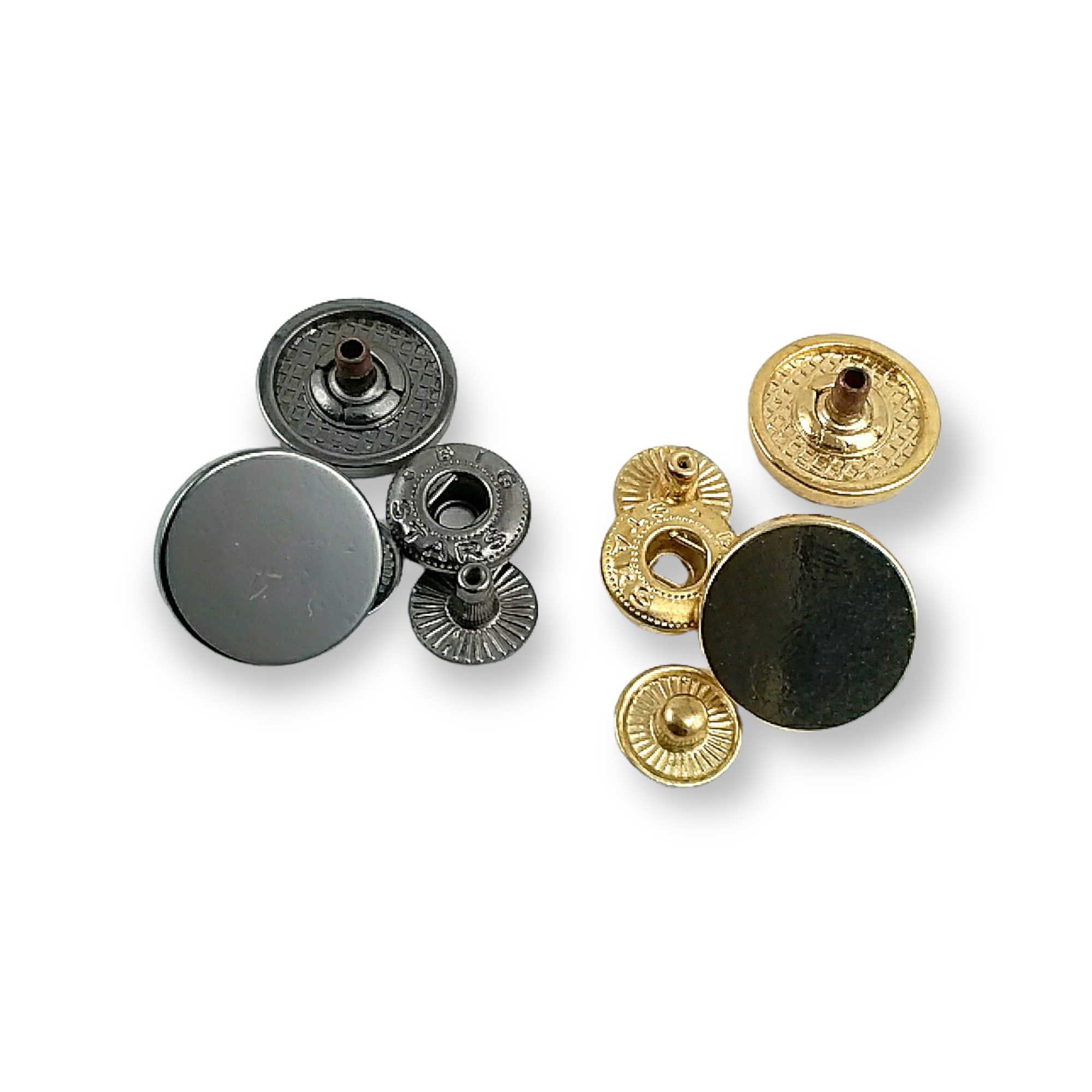 17 mm flat coin-style zinc alloy snap fastener for apparel and leather goods