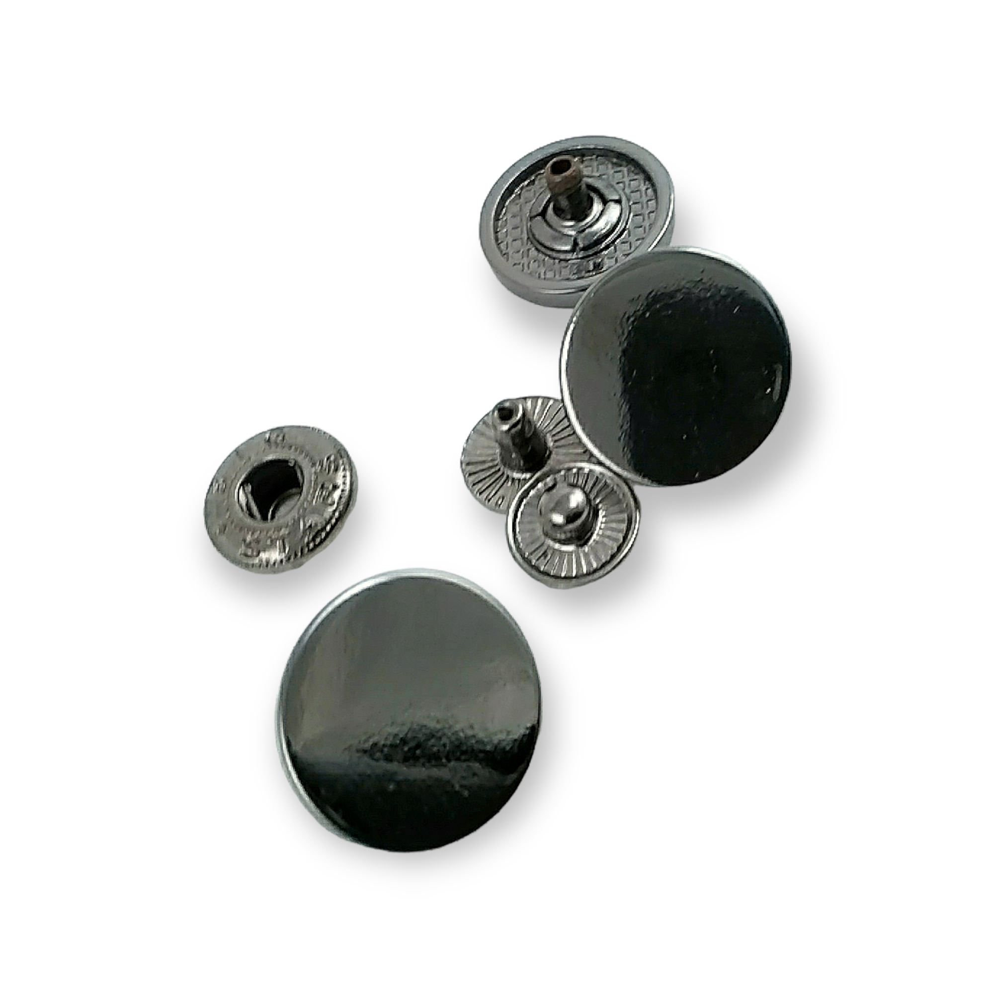 17 mm flat coin-style zinc alloy snap fastener for apparel and leather goods