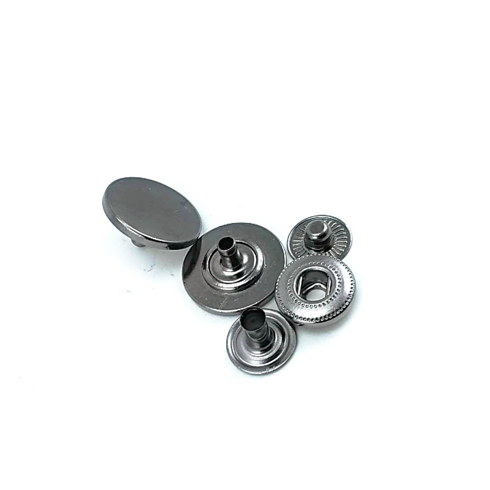 17 mm flat coin-style zinc alloy snap fastener for apparel and leather goods