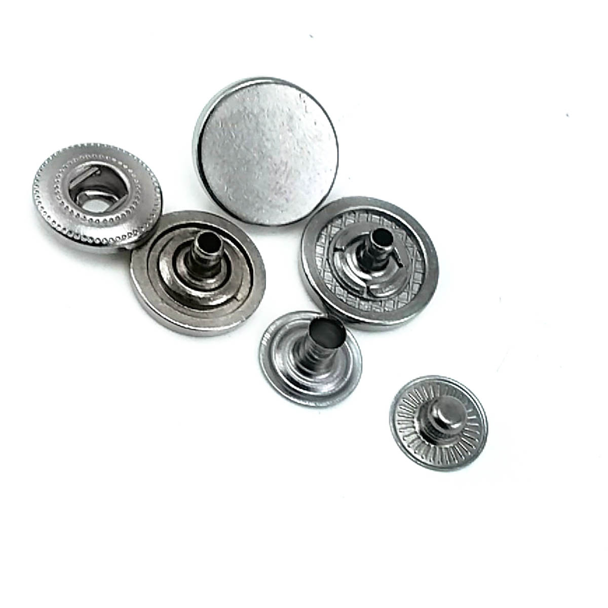 15 mm düz para şekil zamak metal çıtçıt düğme