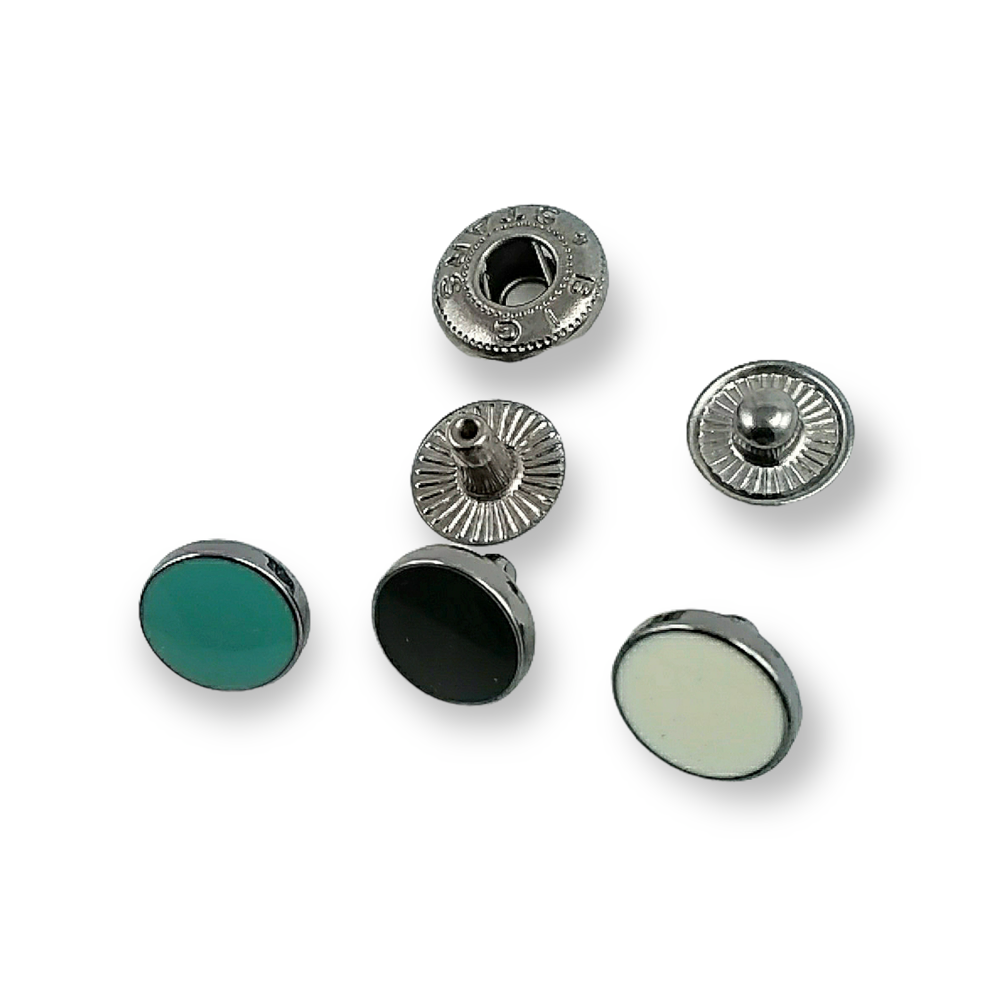 Düz Para Şekil Mineli Çıtçıt Düğme 10 mm - 15 boy E 1876